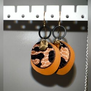 Leopard Print Leather Earrings
